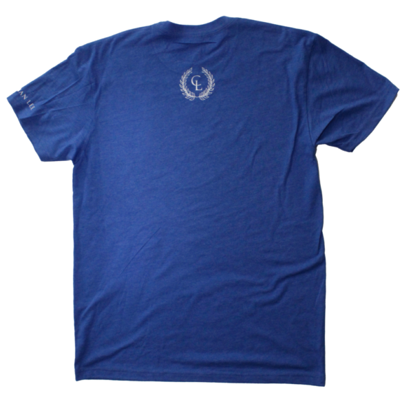 Mens Blue T-Shirt - White CL Laurel Logos