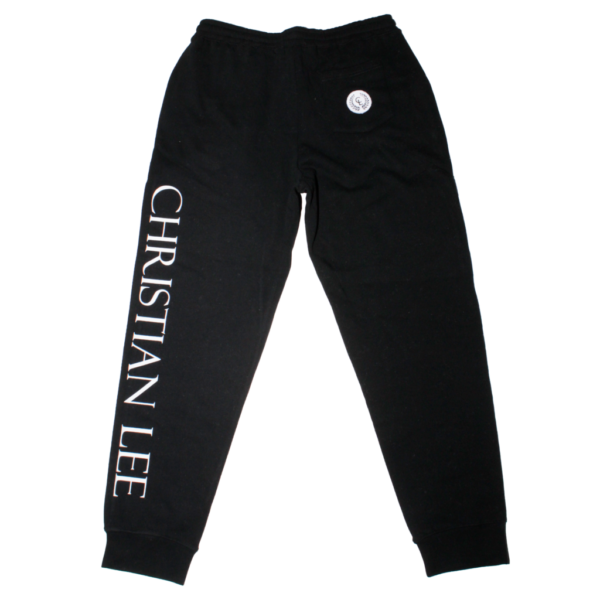 Mens Black Joggers - White CL Laurel Logos