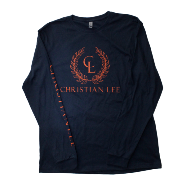 Mens Navy Long Sleeve - Orange CL Laurel Logos