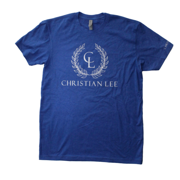 Mens Blue T-Shirt - White CL Laurel Logos