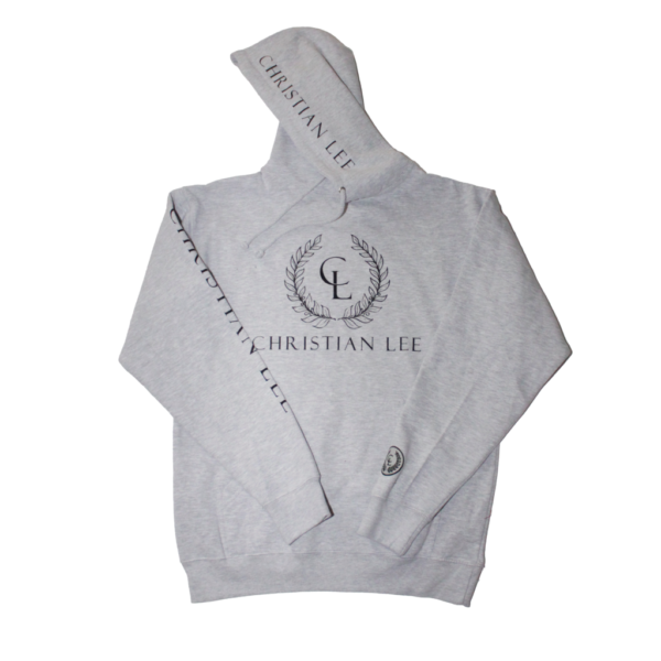 Mens Gray Hoodie - Black CL Laurel Logos