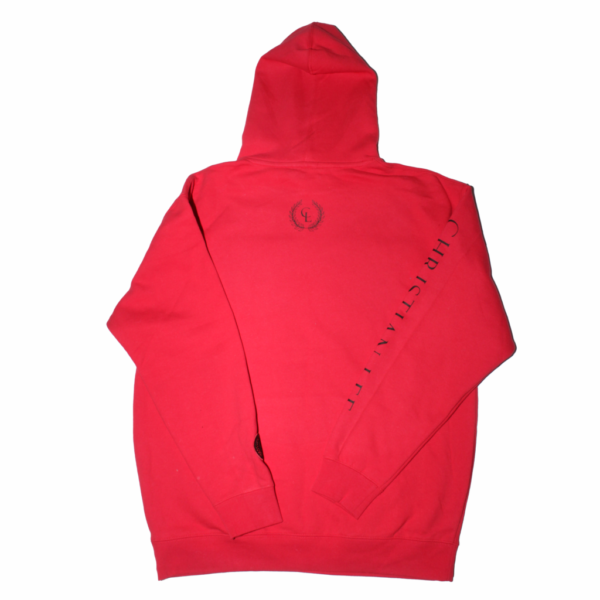 Mens Red Hoodie - Black CL Laurel Logos