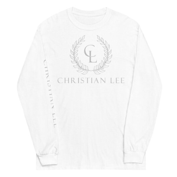 Mens White Long Sleeve - Silver CL Laurel Logos