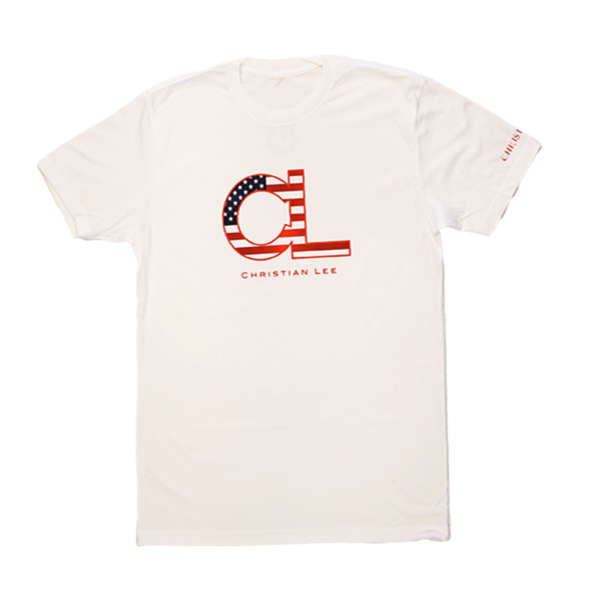 White Christian Lee T-Shirt Red CL Logo